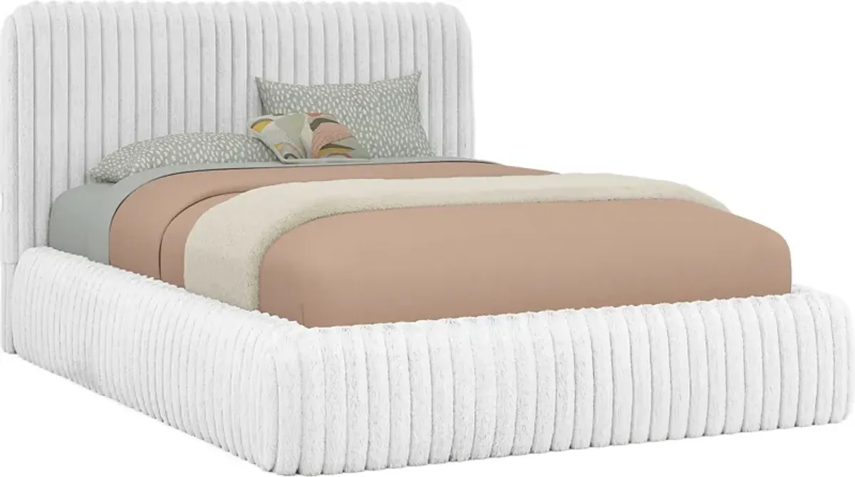 Kids Charlize White Full Upholstered Bed