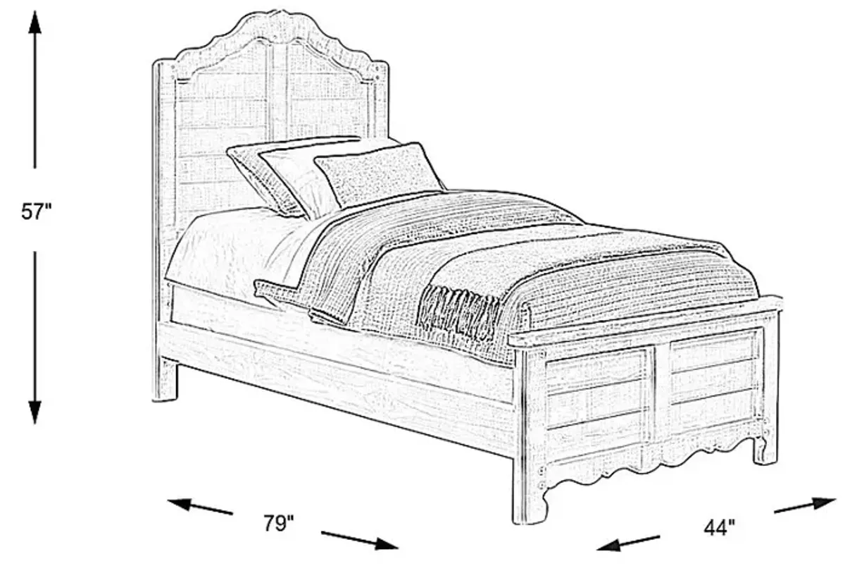 Kids Caraway Cove Gray 3 Pc Twin Panel Bed