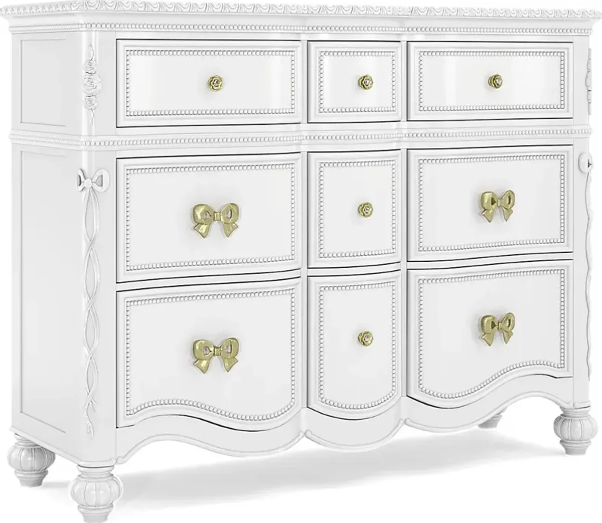 Disney Princess Sparkle White 9 Drawer Dresser
