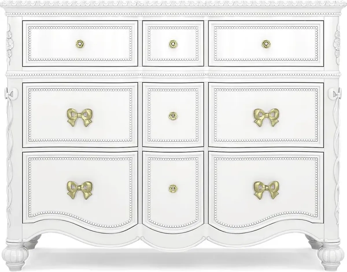 Disney Princess Sparkle White 9 Drawer Dresser
