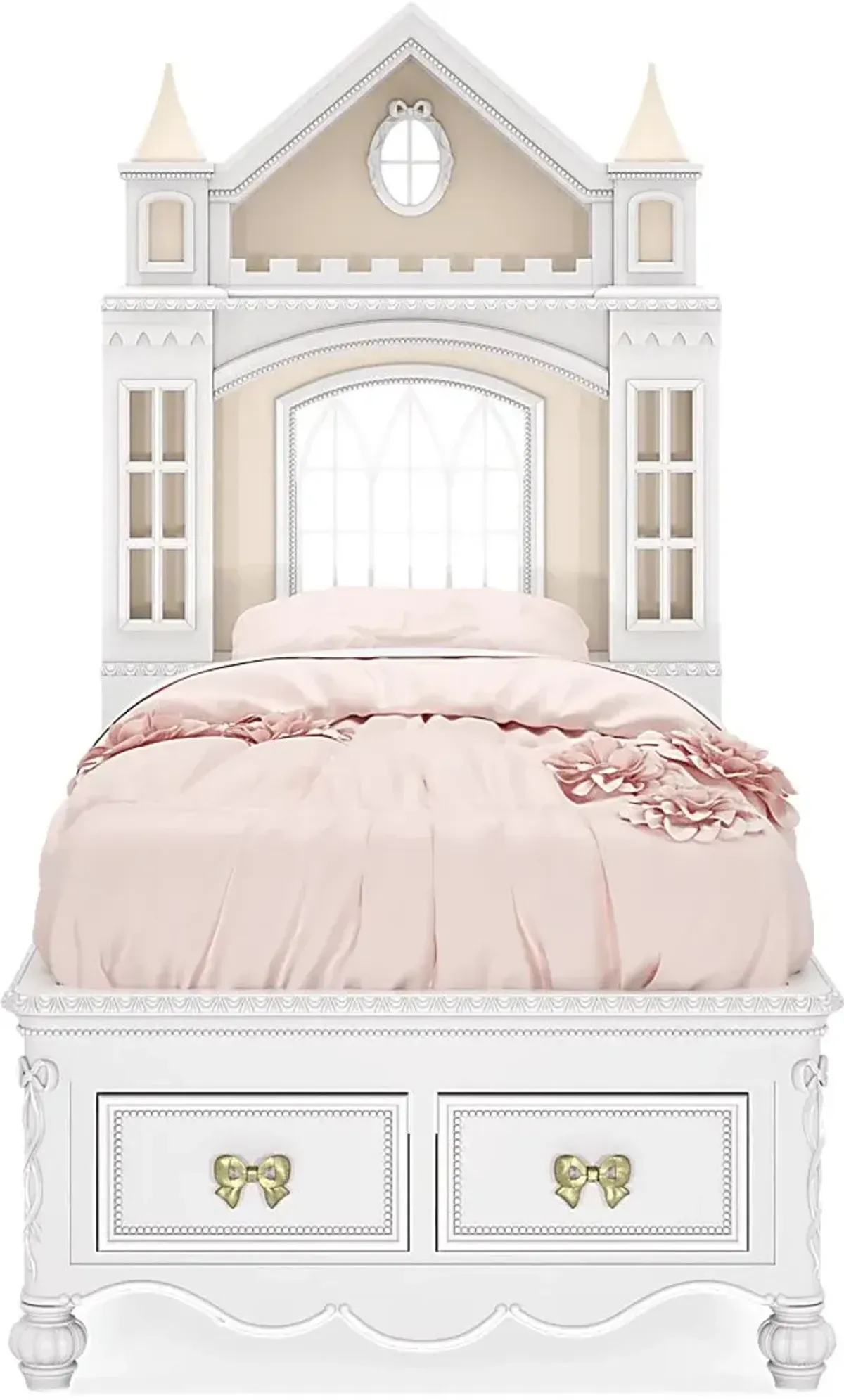 Disney Princess Sparkle White Twin Castle Storage Bed