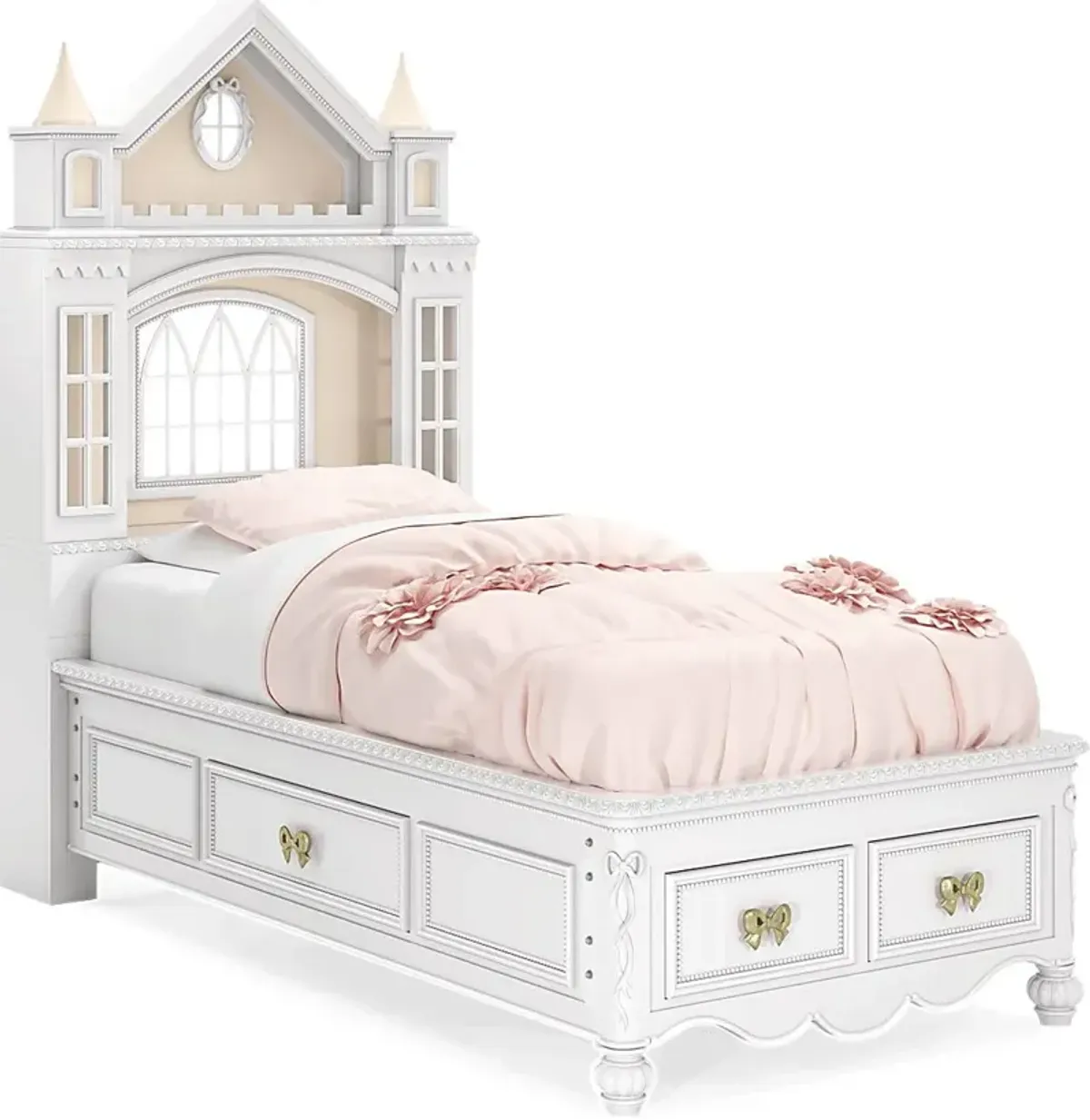 Disney Princess Sparkle White Twin Castle Storage Bed