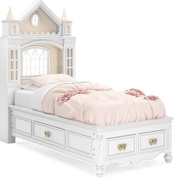 Disney Princess Sparkle White Twin Castle Storage Bed