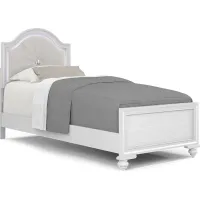 Kids Evangeline White 3 Pc Twin Lighted Upholstered Bed