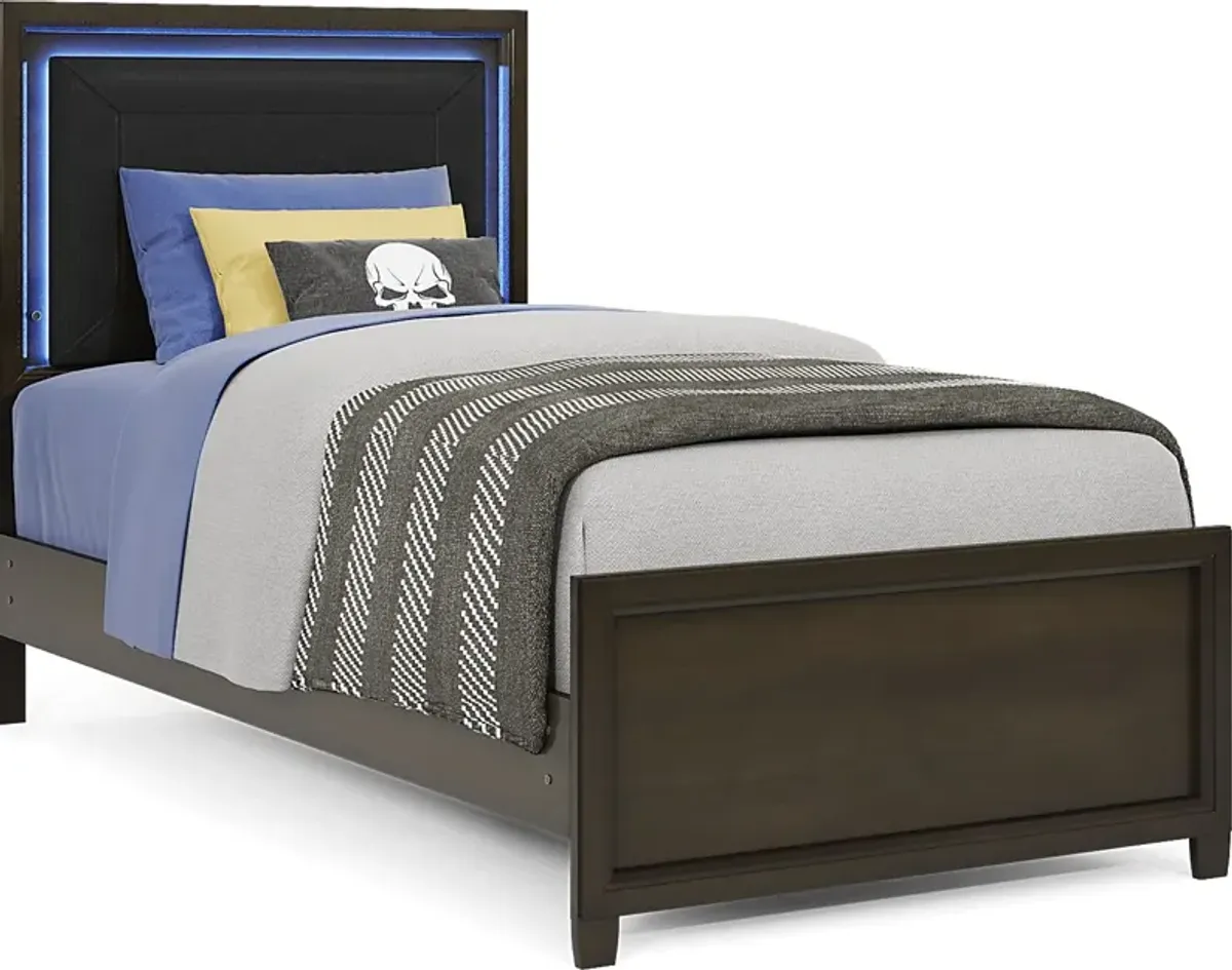 Kids Holden's Ridge Charcoal 3 Pc Twin Upholstered Bed