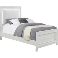 Kids Juno White 3 Pc Twin Lighted Upholstered Bed