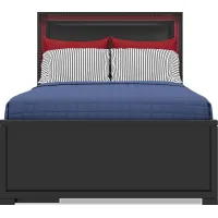 Kids Carbon Optix Black 3 Pc Full Bed with LED Lights
