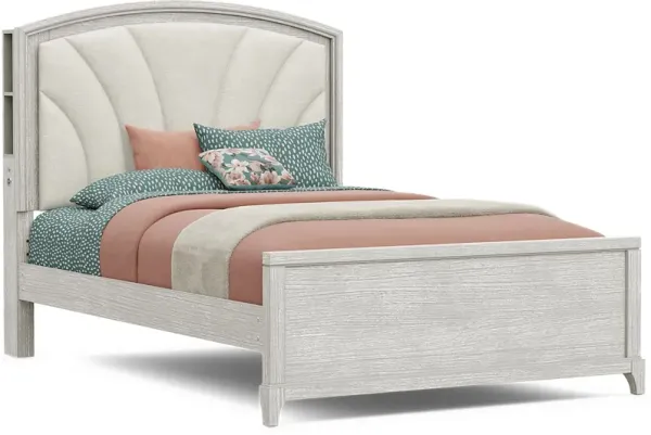 Kids Emilie Rose Wirebrush Gray Full Upholstered Bed