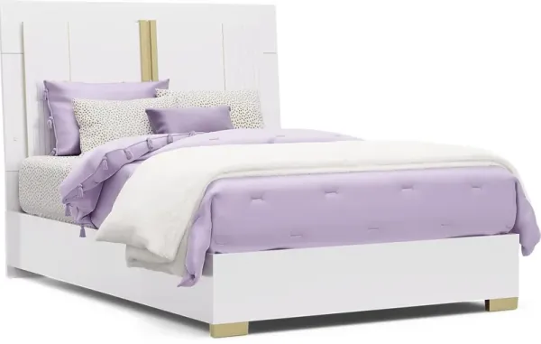 Kids Valentina White Full Sleigh Bed