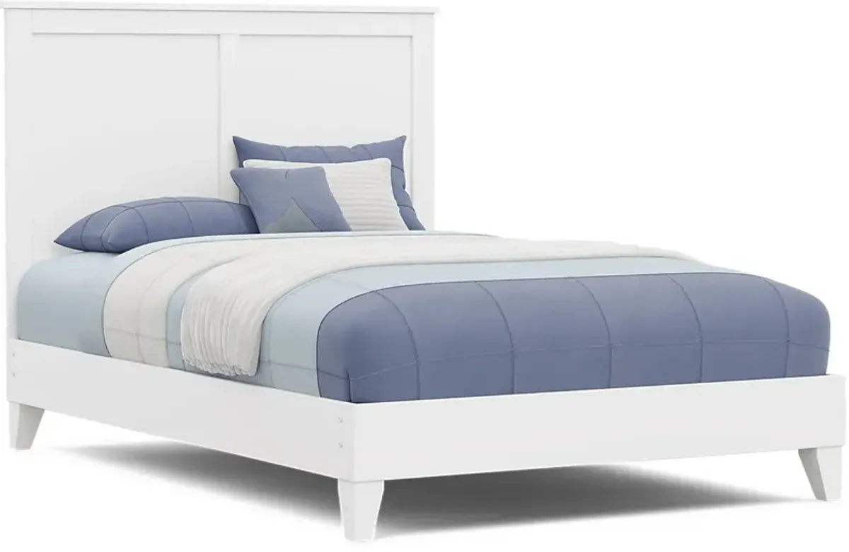 Kids Preston Place White Full Panel Bed