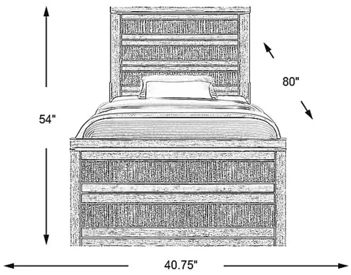 Kids Westover Hills Jr. Gray 3 Pc Twin Panel Bed