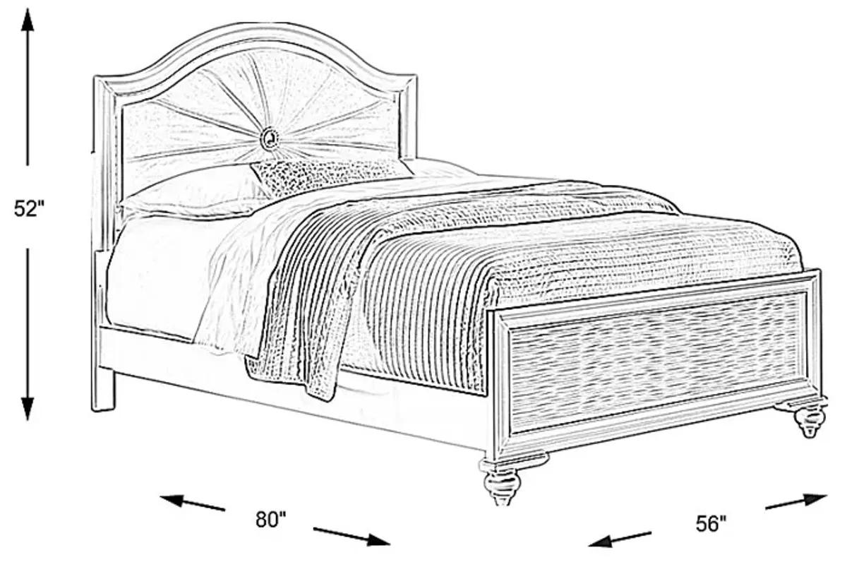 Kids Evangeline White 3 Pc Full Lighted Upholstered Bed