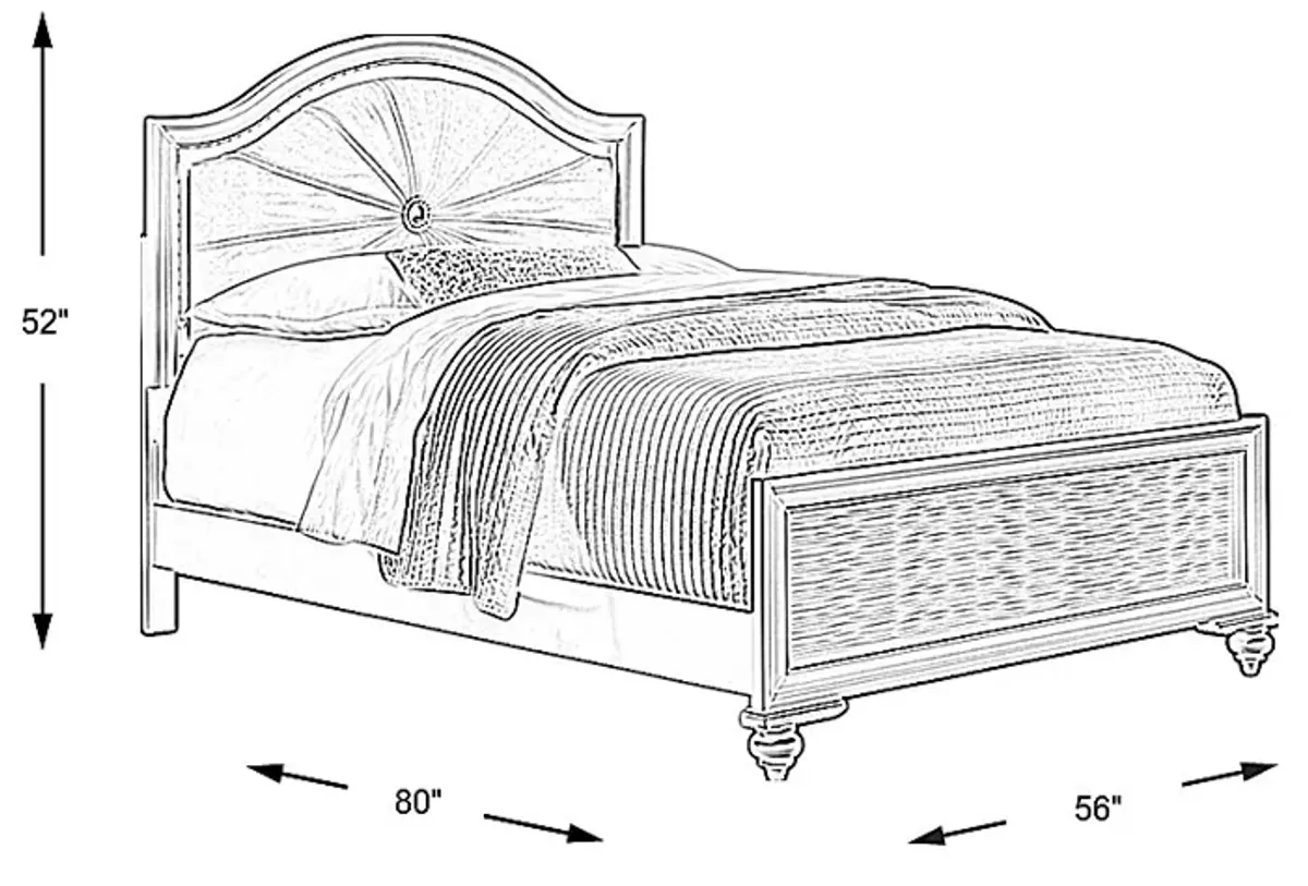 Kids Evangeline Silver 3 Pc Full Lighted Upholstered Bed