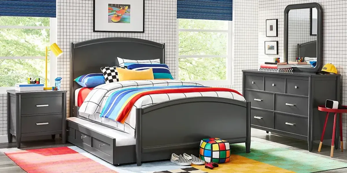 Kids Modern Colors Iron Ore 3 Pc Full Panel Bed