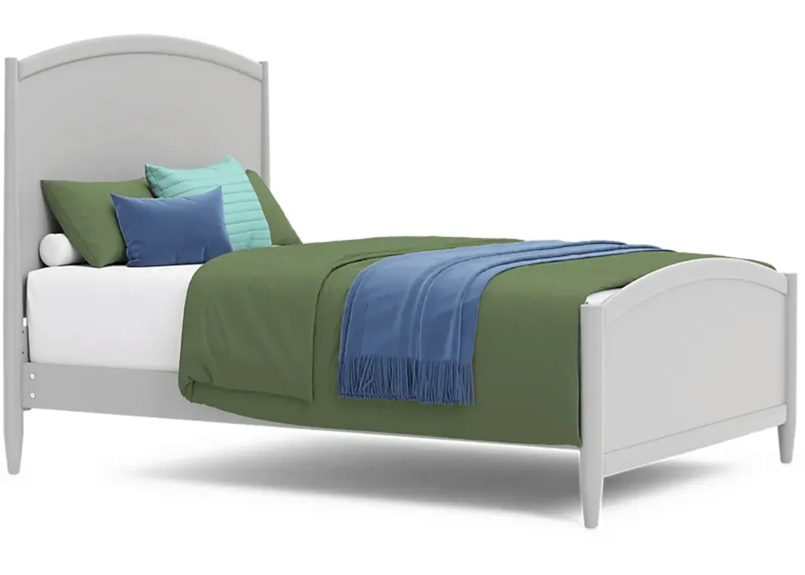 Kids Modern Colors Light Gray 3 Pc Full Panel Bed