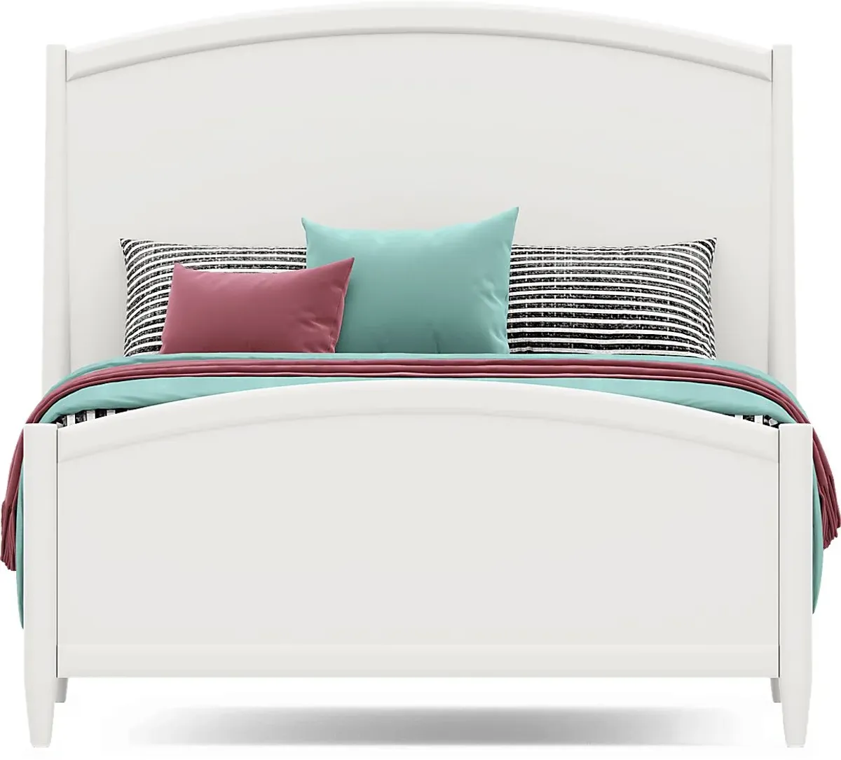 Kids Modern Colors White Full Panel Bed