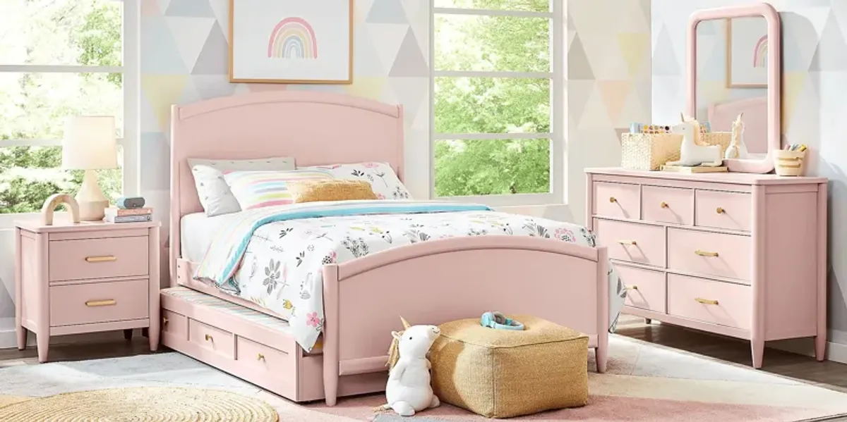 Kids Modern Colors Pink 3 Pc Full Panel Bed