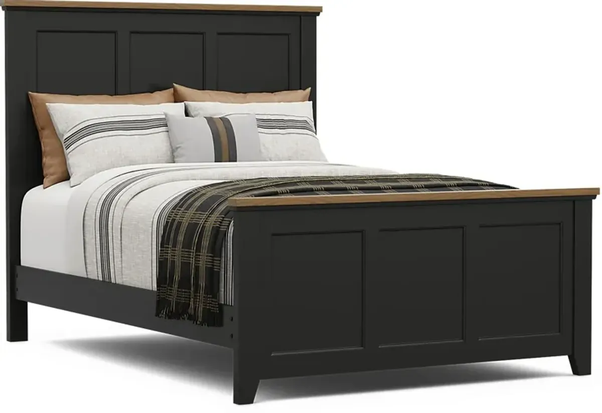 Kids Sugar Hollow Black Full Panel Bed