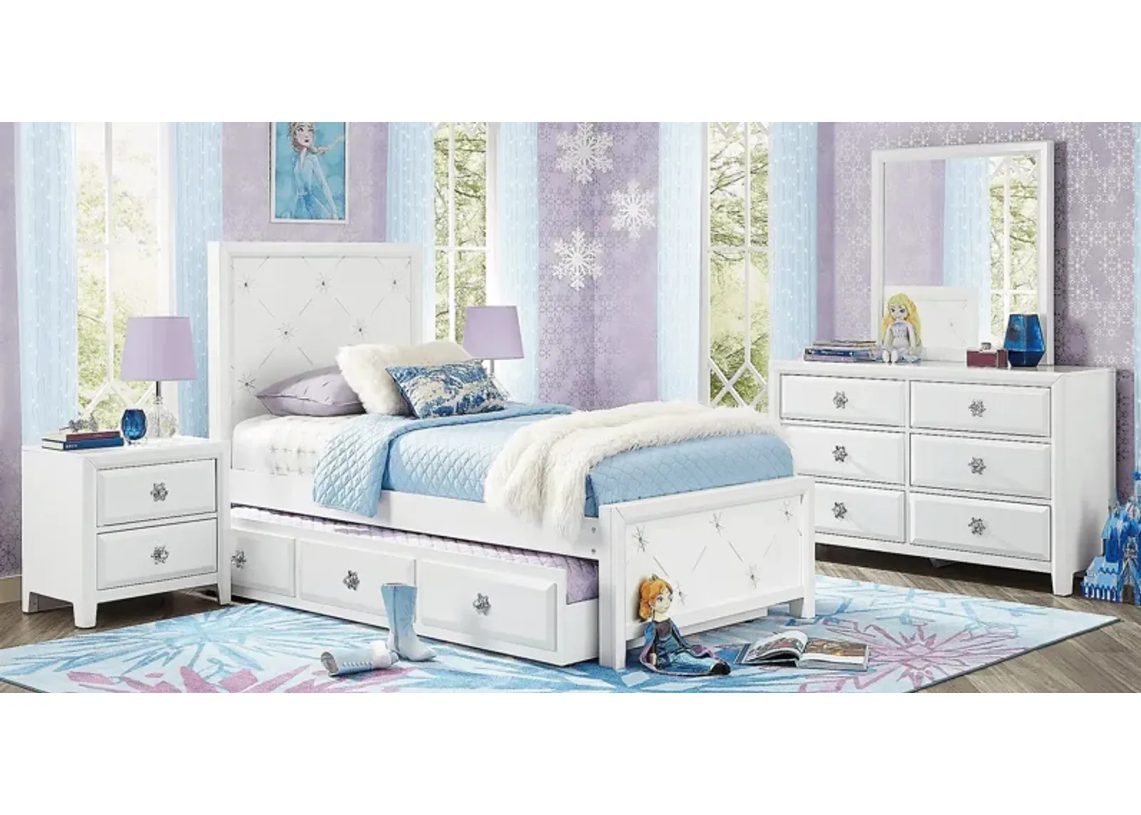 Disney Frozen Ice White 5 Pc Twin Panel Bedroom