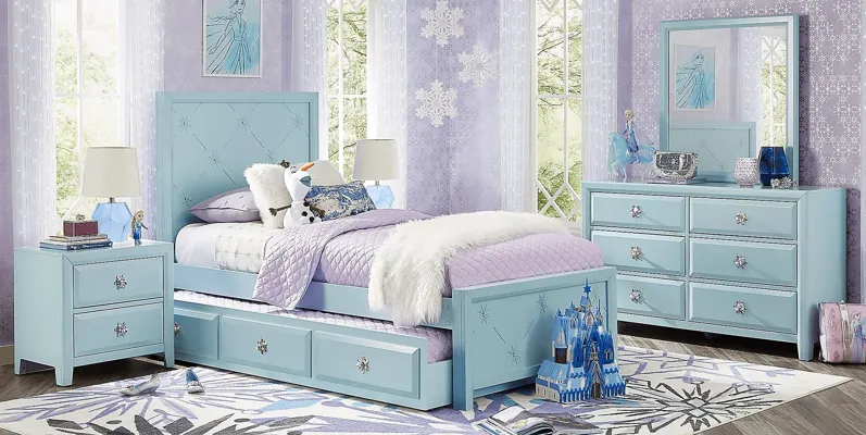 Disney Frozen Ice Blue 5 Pc Twin Panel Bedroom