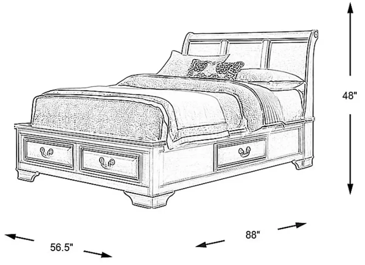 Kids Mill Valley Jr. White 3 Pc Full Storage Bed