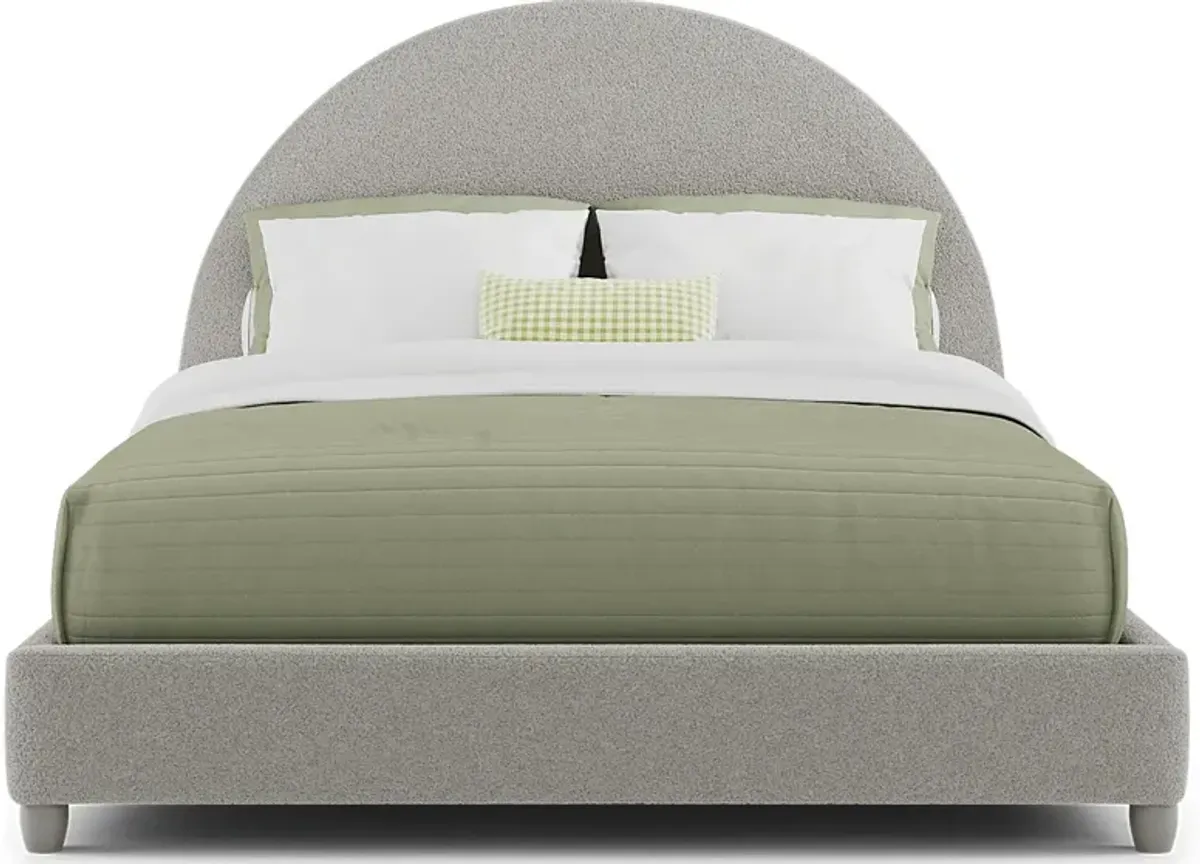 Kids Moonstone Gray 3 Pc Queen Upholstered Bed