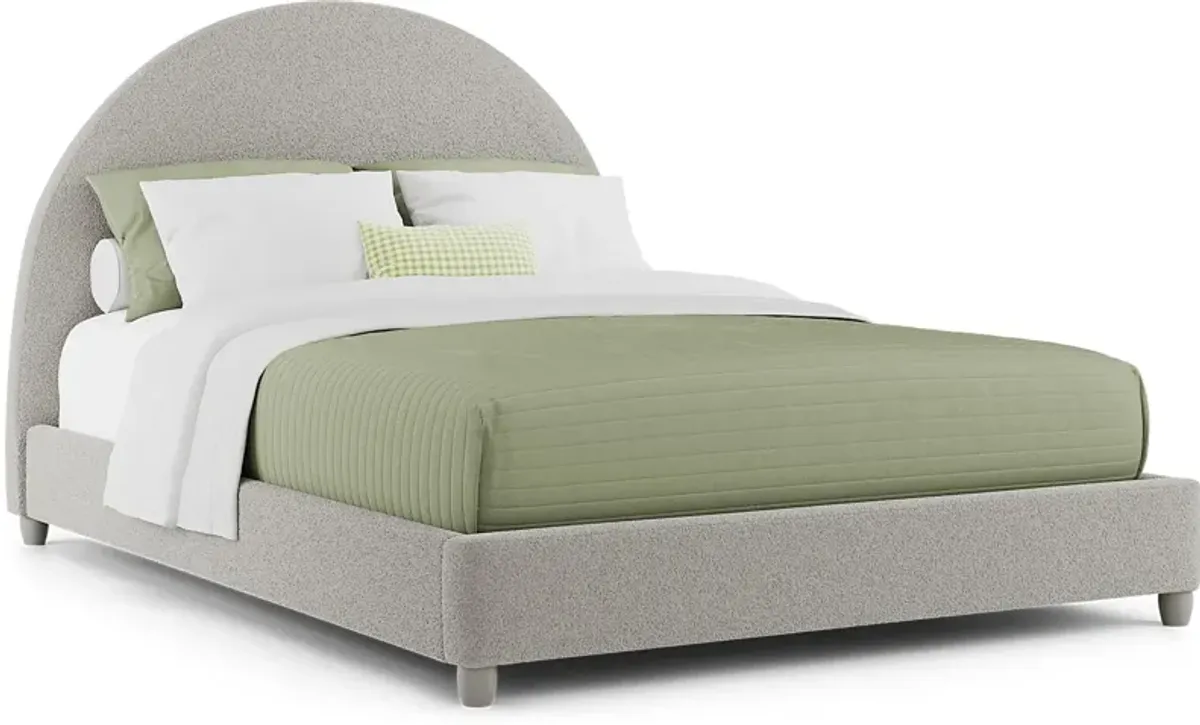 Kids Moonstone Gray 3 Pc Queen Upholstered Bed