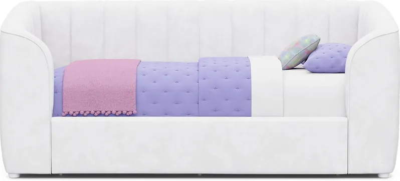 Kids Gwyneth White Twin Upholstered Storage Daybed