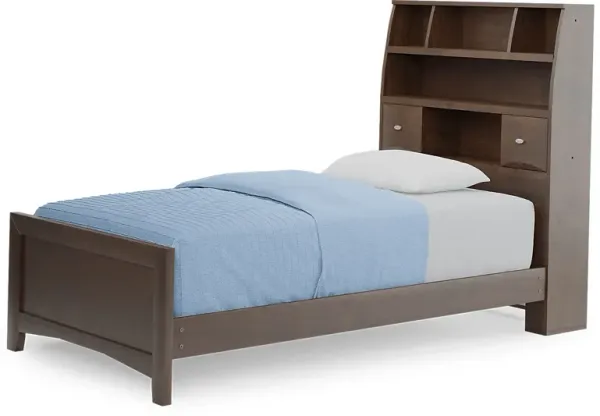 Kids Ivy League 2.0 Walnut Twin Bookcase Bed