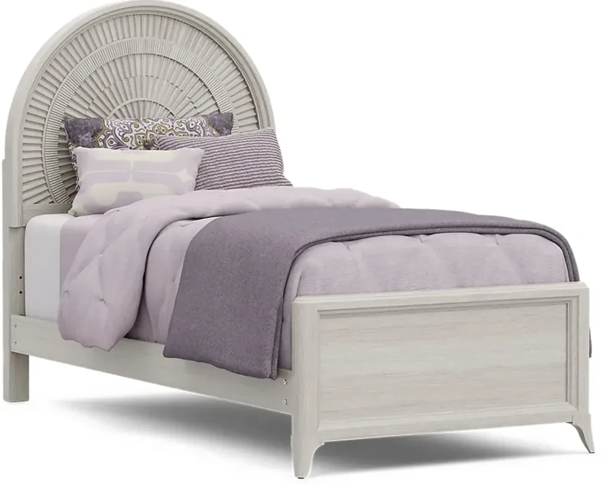 Kids Vivien Wirebrush Gray Twin Panel Bed