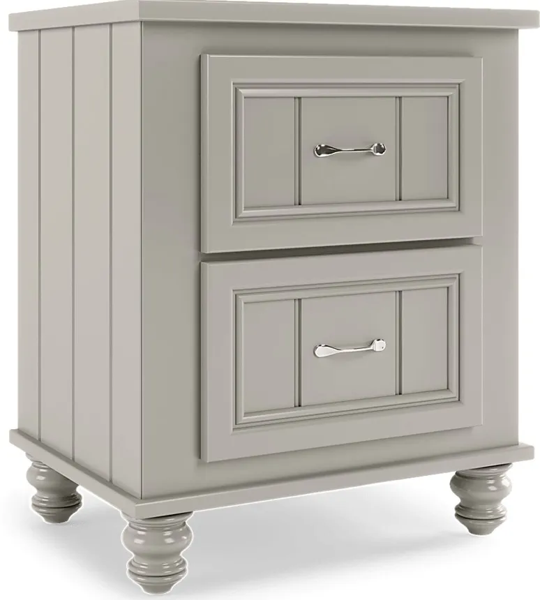 Kids Cottage Colors Gray Nightstand