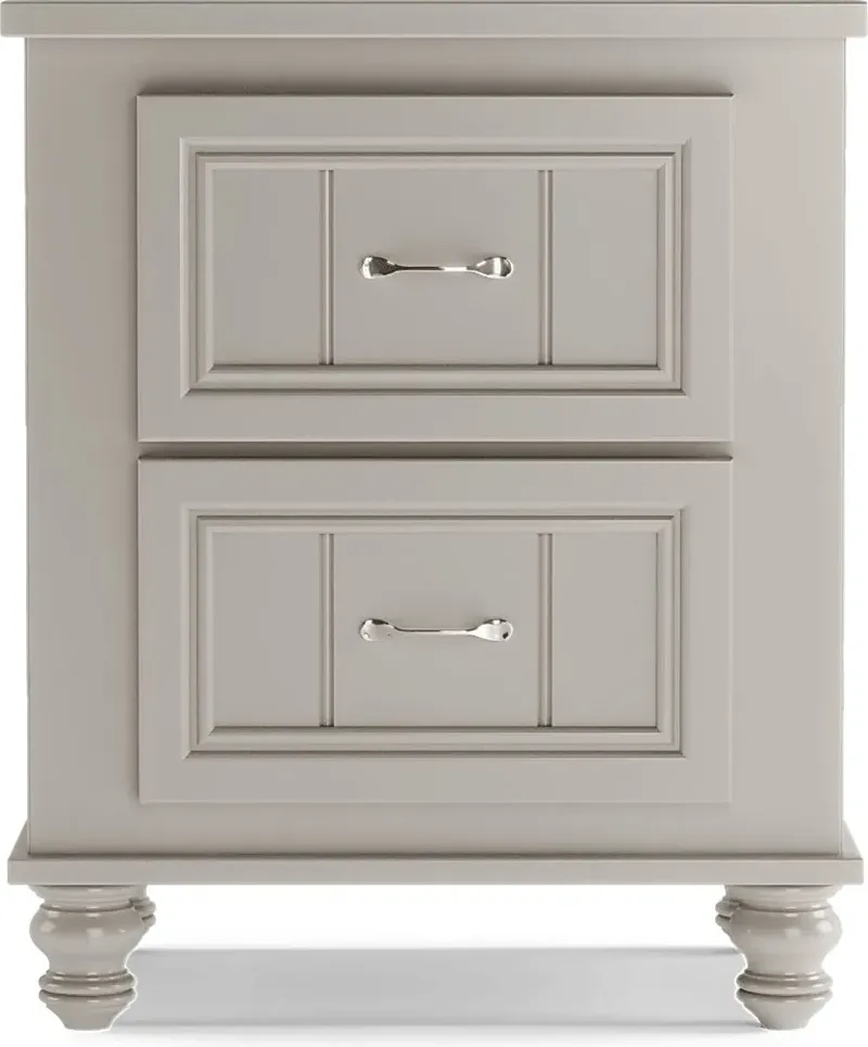 Kids Cottage Colors Gray Nightstand