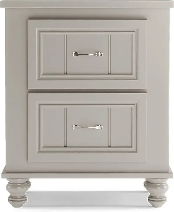 Kids Cottage Colors Gray Nightstand