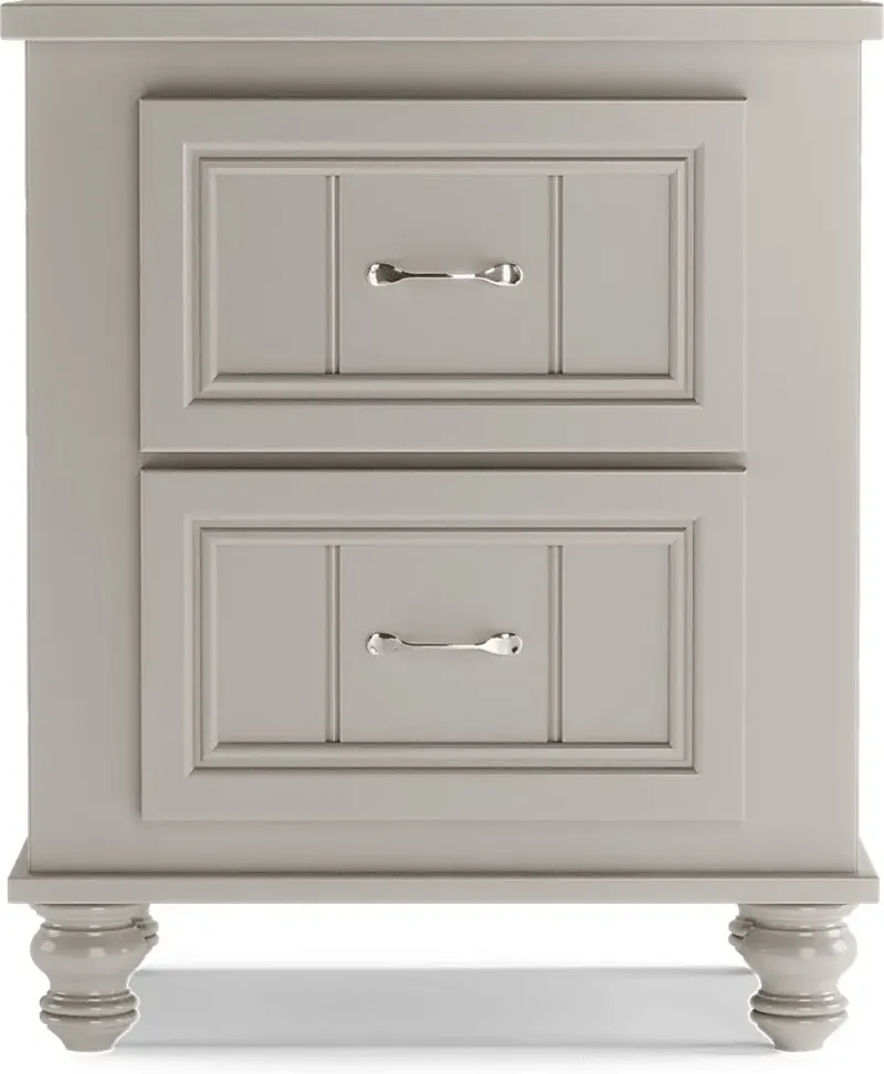Kids Cottage Colors Gray Nightstand