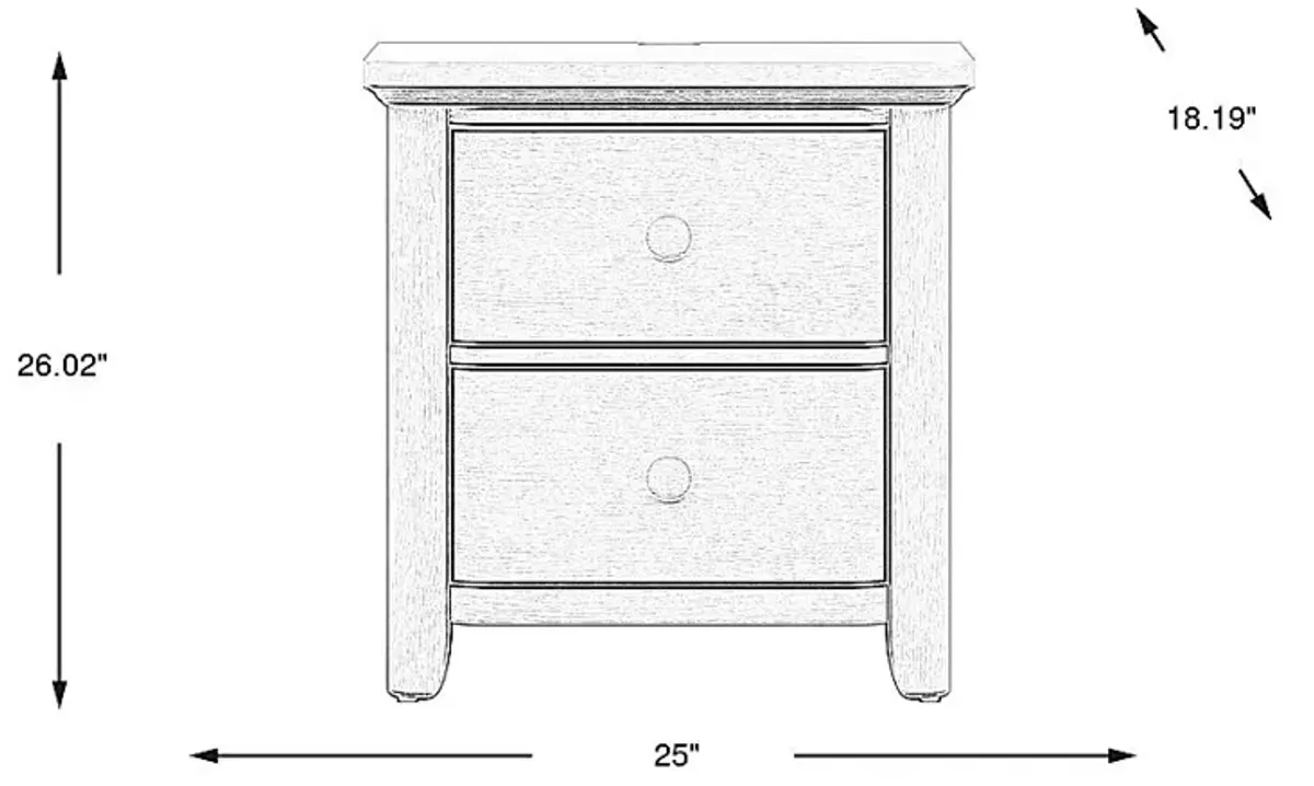 Kids South Bend Washed White Nightstand