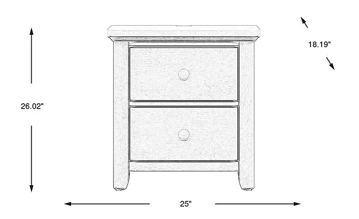 Kids South Bend Washed White Nightstand