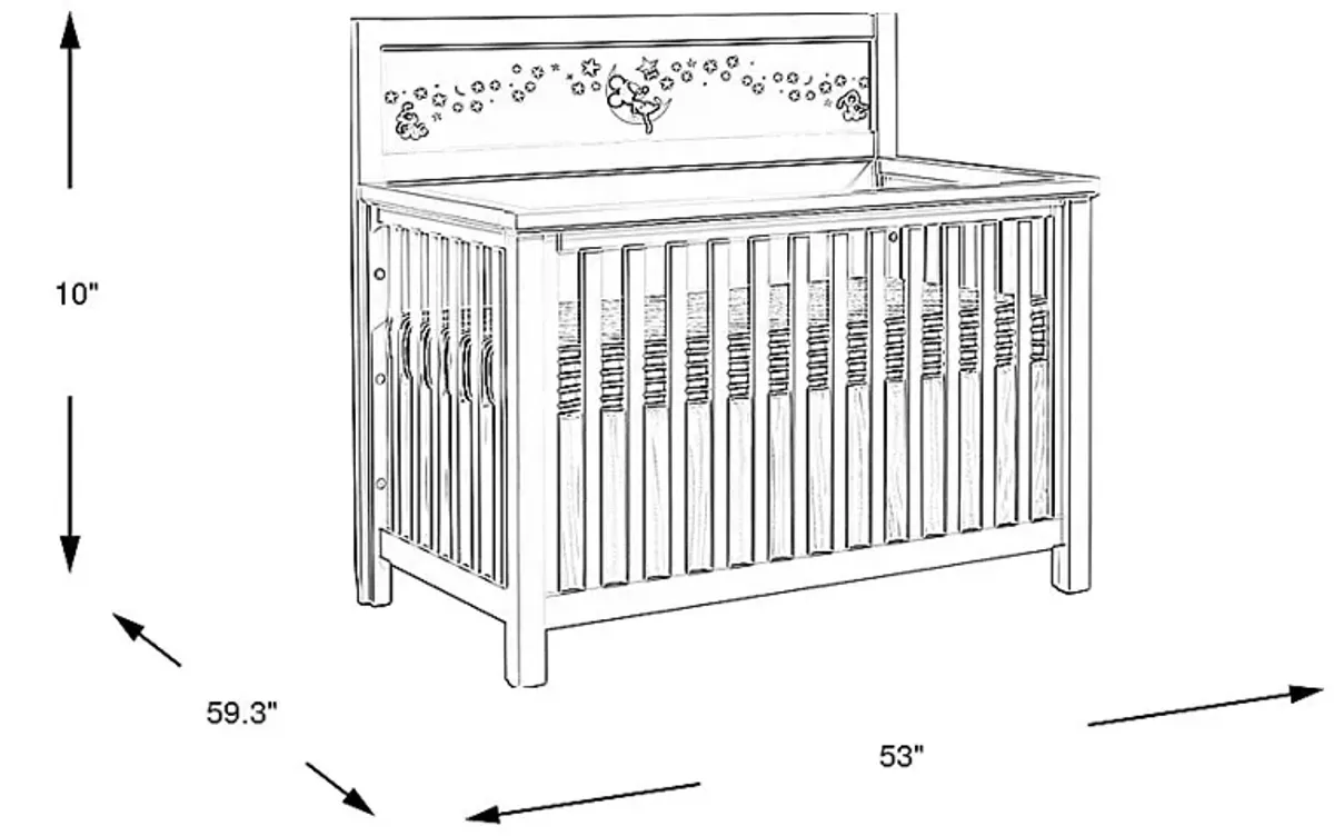 Starry Dreams with Mickey Mouse Gray Convertible Crib