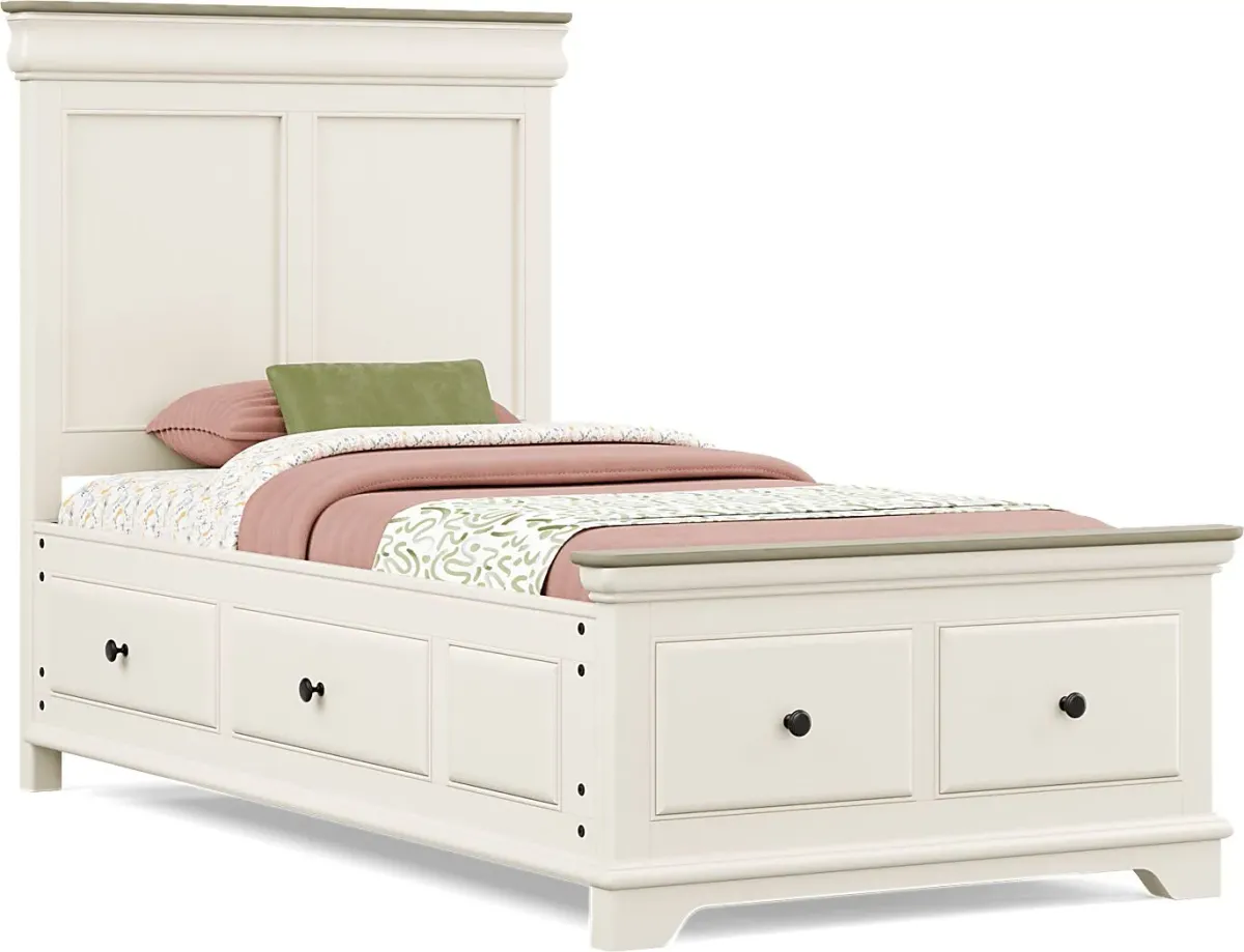Kids Oberon Cream Twin Storage Bed