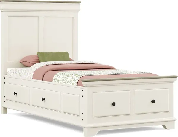 Kids Oberon Cream Twin Storage Bed