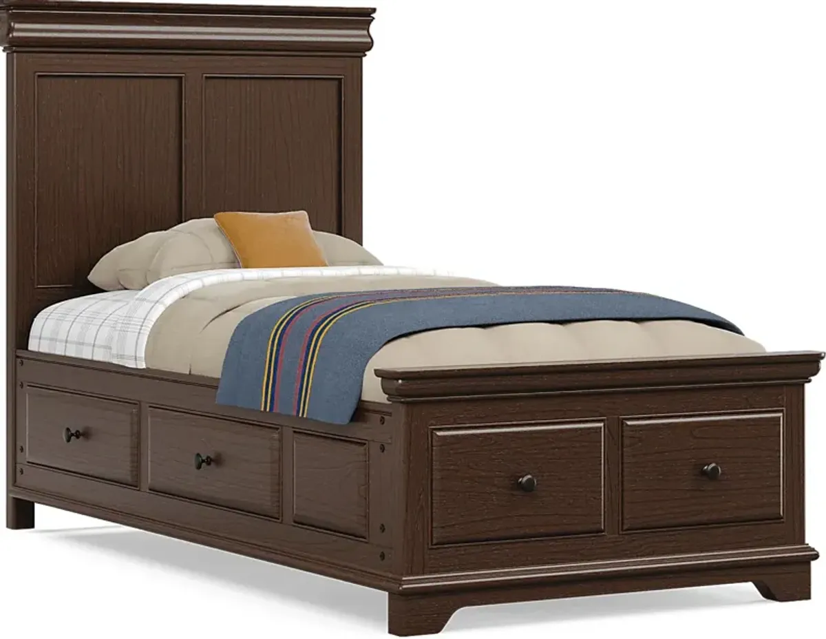Kids Oberon Chocolate Twin Storage Bed