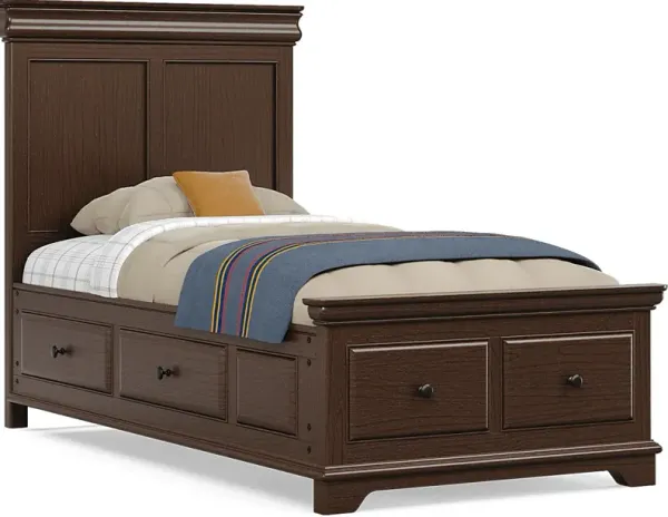 Kids Oberon Chocolate Twin Storage Bed