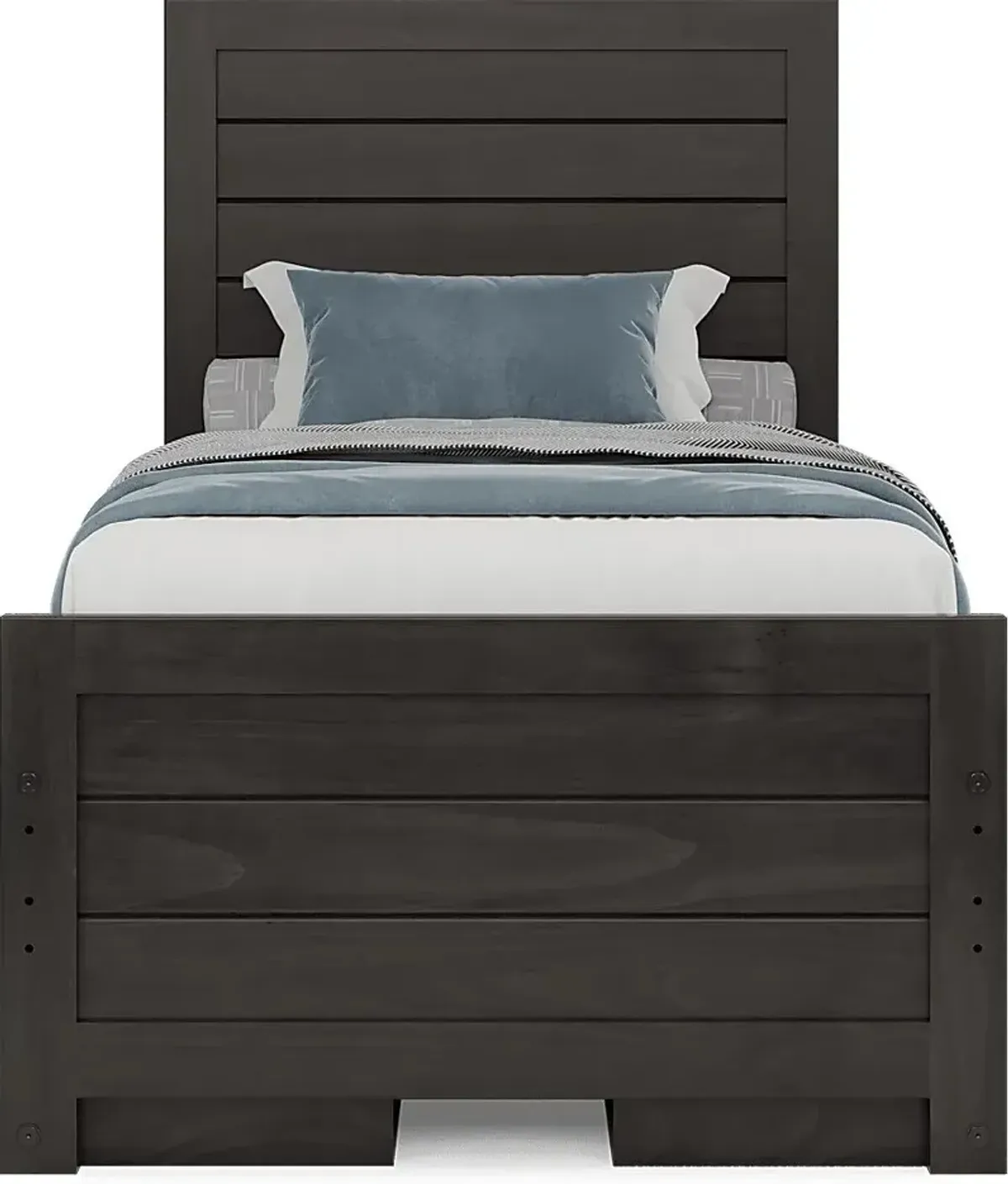 Kids Creekside 2.0 Charcoal 3 Pc Twin Panel Bed with 2 Storage Side Rails