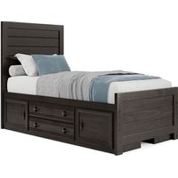 Kids Creekside 2.0 Charcoal 3 Pc Twin Panel Bed with 2 Storage Rails
