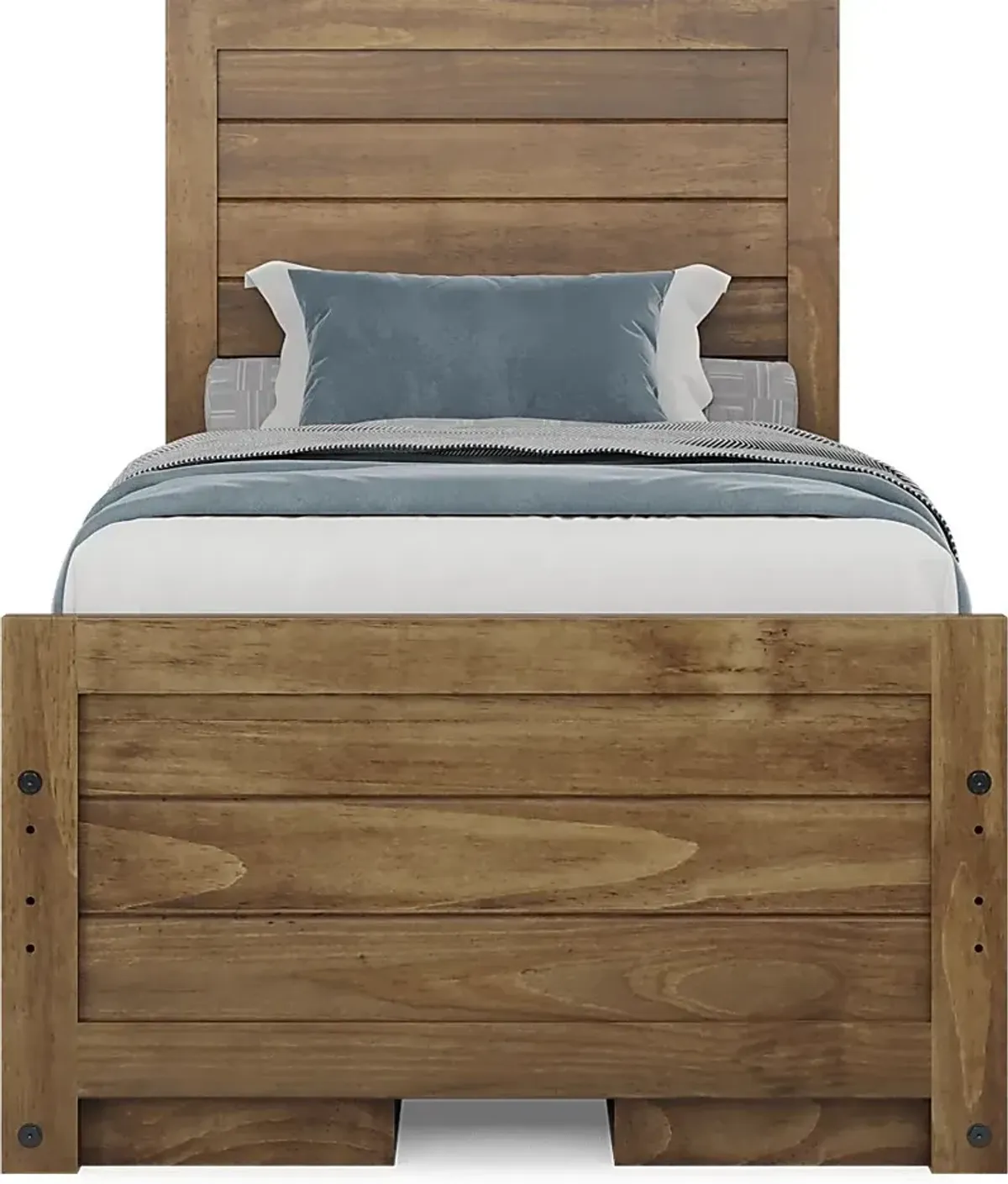 Kids Creekside 2.0 Chestnut 3 Pc Twin Panel Bed with 2 Storage Side Rails