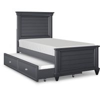 Kids Hilton Head Graphite 4 Pc Twin Panel Bed with Twin Storage Trundle