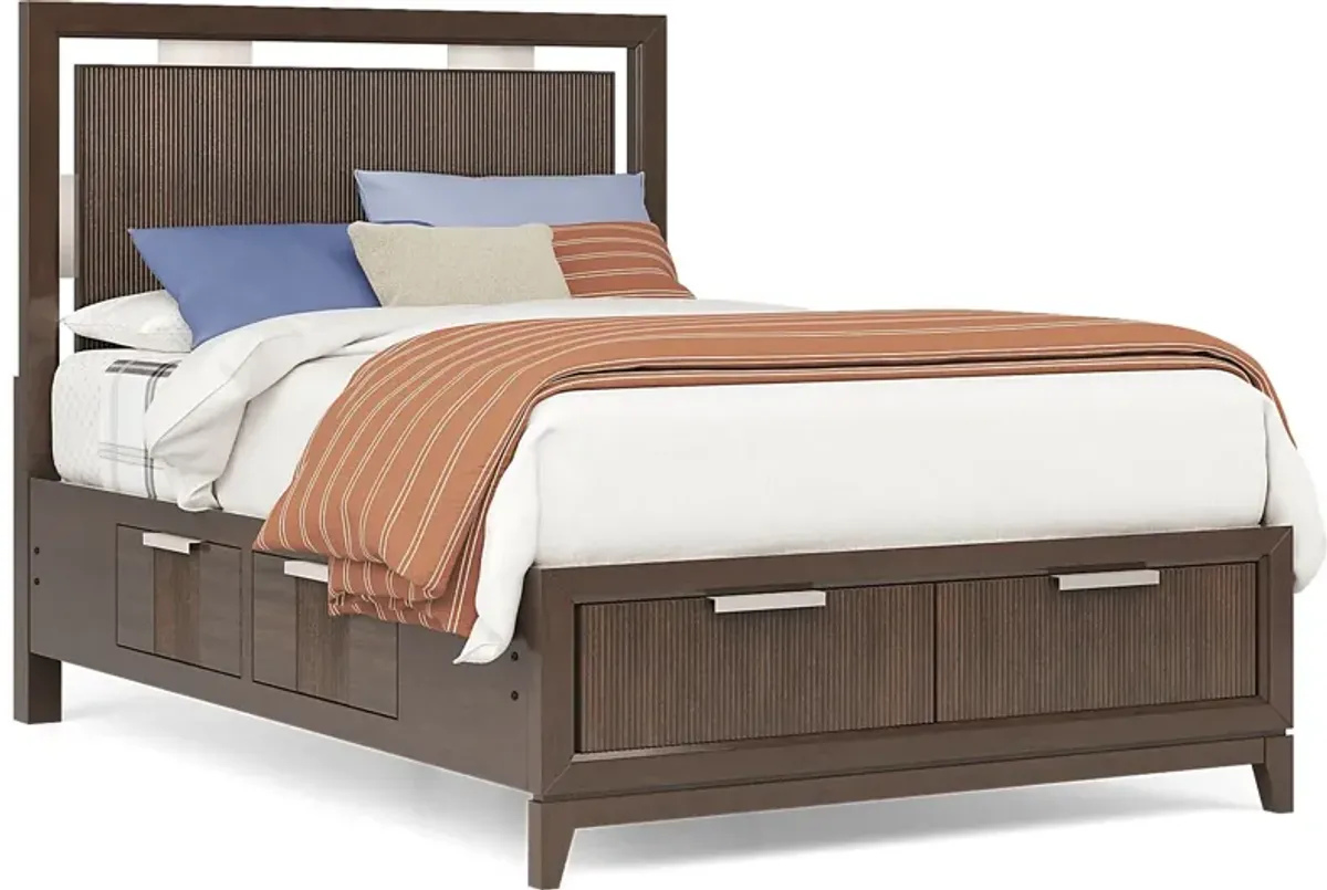 Kids Bellante Jr. 3 Pc Walnut Full Storage Bed