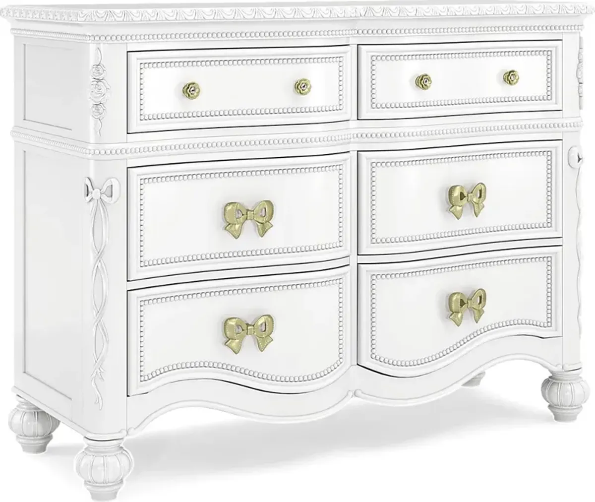 Disney Princess Sparkle White 6 Drawer Dresser