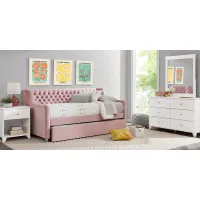 Kids Springtown White Wash 5 Pc Bedroom with Alena Pink Twin Daybed