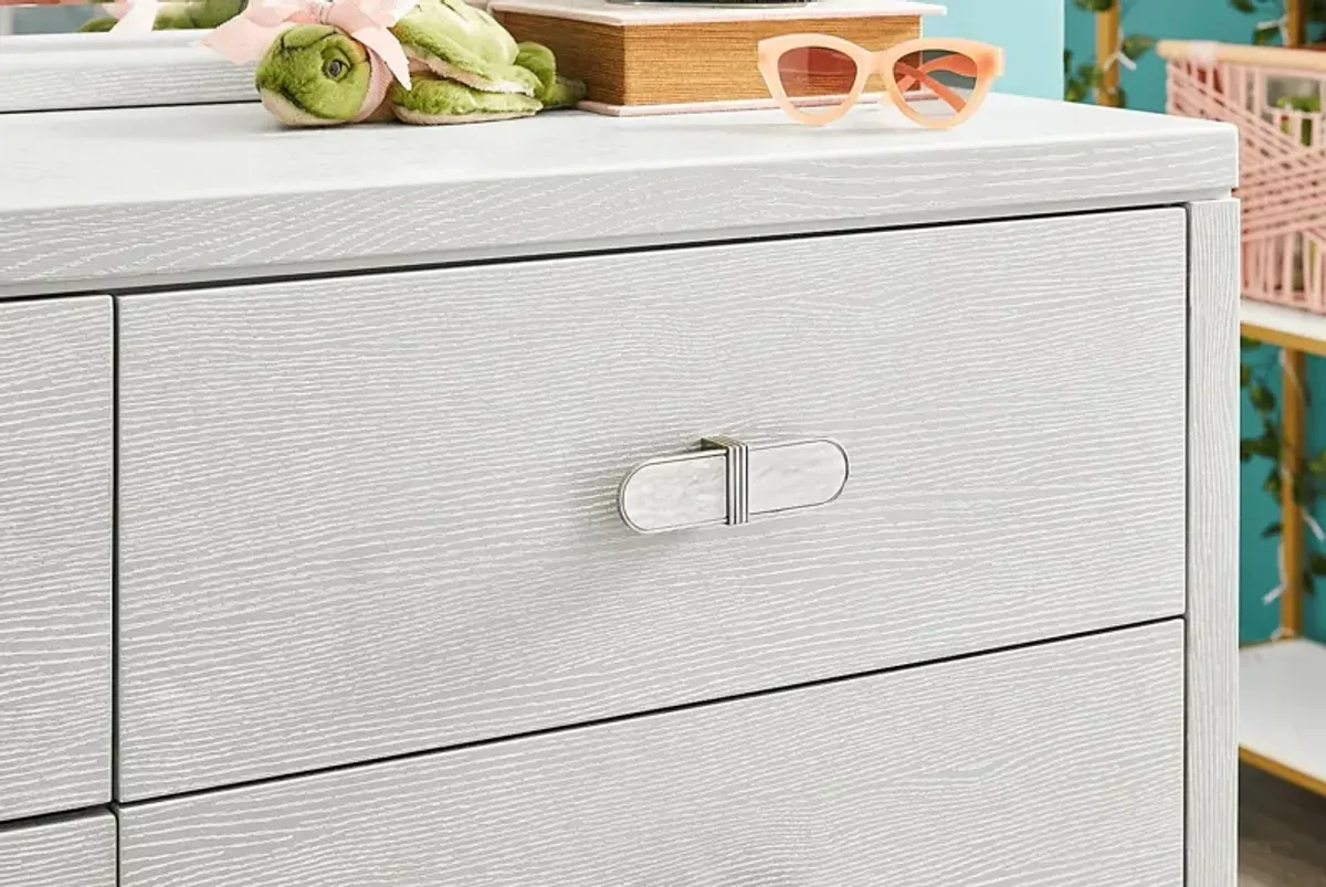 Kids Emilie Rose Twin Wirebrush Gray Upholstered Bedroom