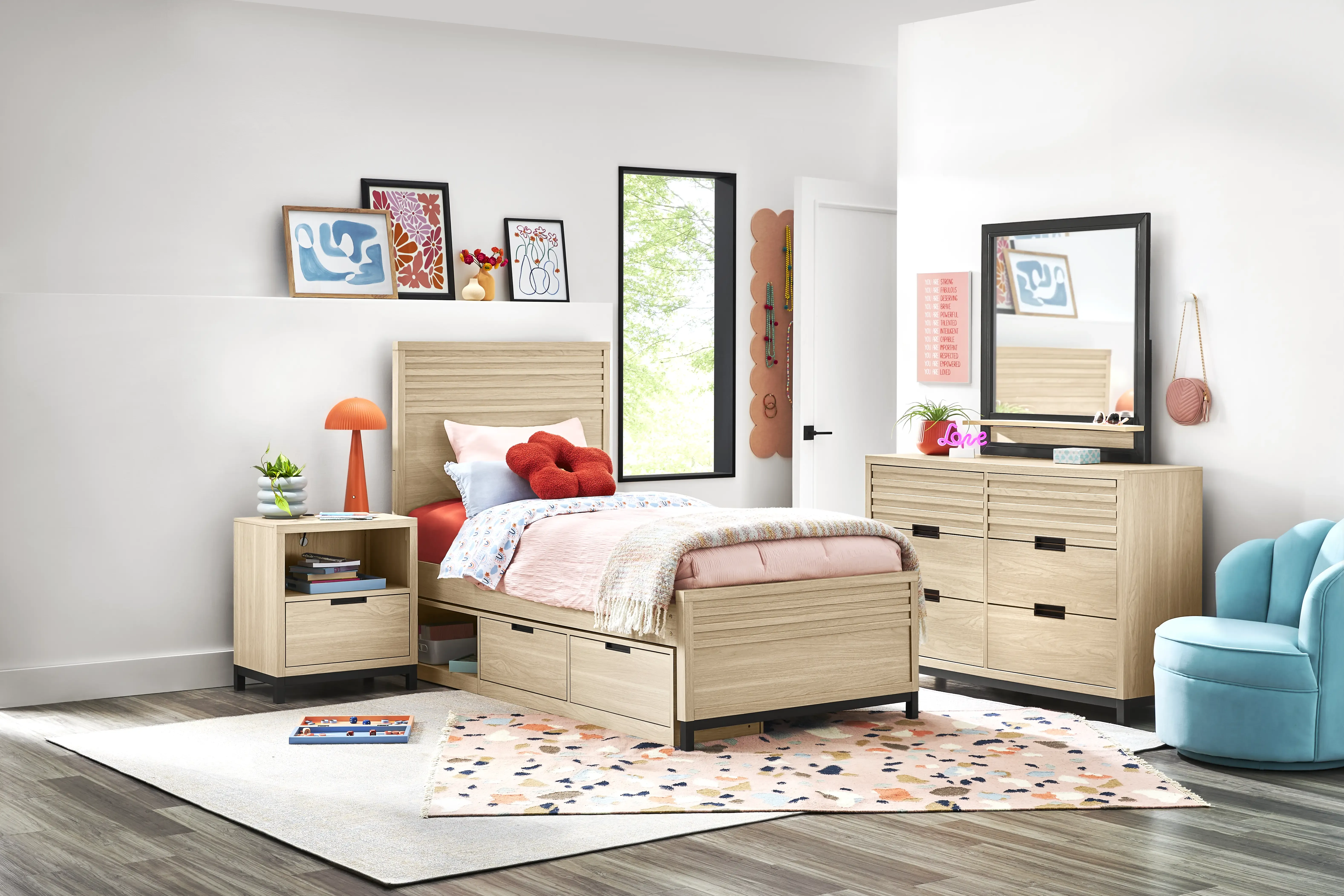 Kids Northridge Drive Oatmeal Twin Panel Bedroom
